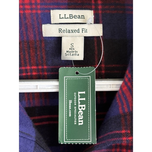 LL Bean Womens Small Scotch Plaid Flannel Tunic Shirt Relaxed Fit New‎ 273137 - Picture 3 of 9